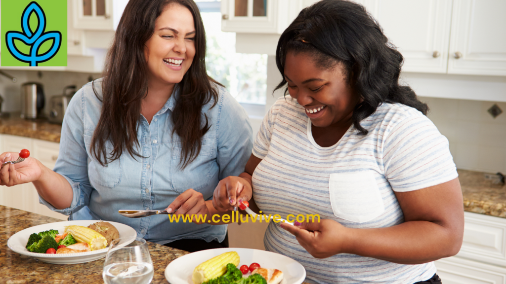 image of women improving their gut health by eating healthy food